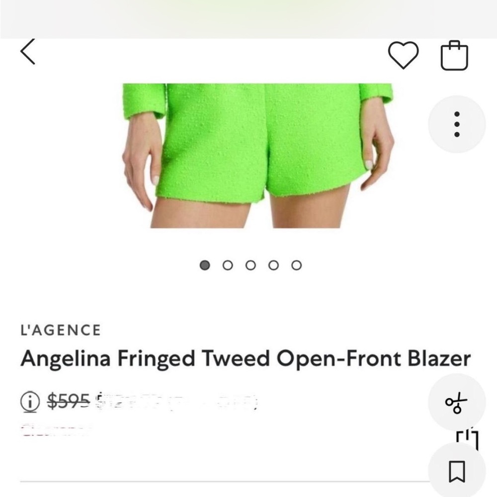 L'AGENCE Neon Green Tweed Short Shorts